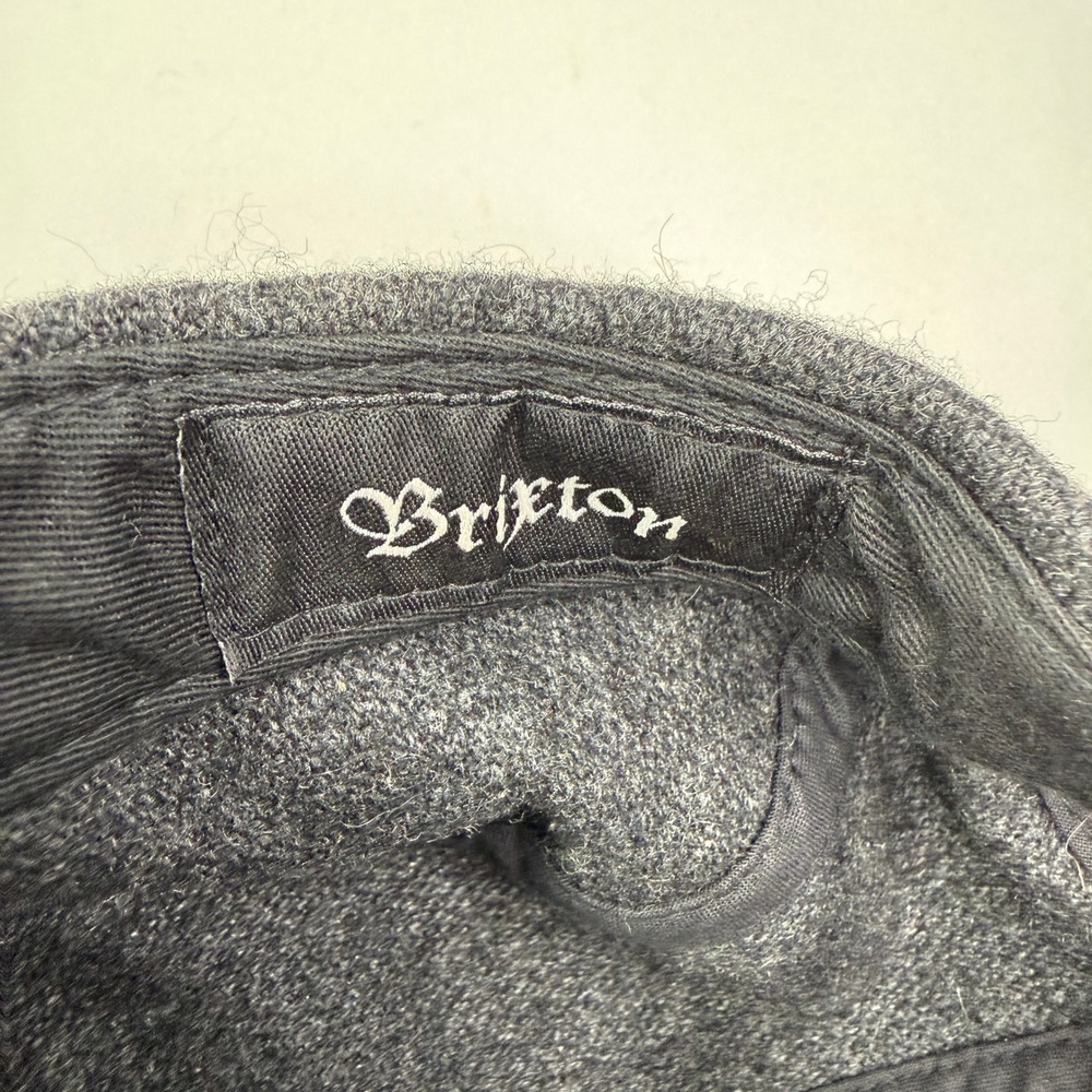 Brixton 5 Panel Camper Hat Charcoal Grey Wool Tan Corduroy Brim Leather Strap - Picture 8 of 9